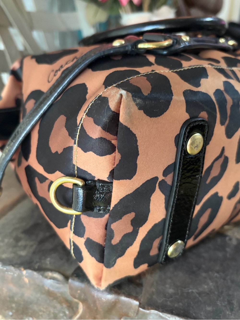 SOLD! RARE! Coach Madison Ocelot Leopard-Print Sabrina Satchel 15553 - Picture 11 of 16